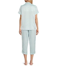 Cabernet Satin Dotted Short Sleeve Notch Collar & Pant Pajama Set