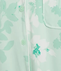 Cabernet Short Sleeve Notch Collar Button-Front Floral Knit Sleepshirt
