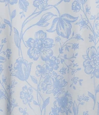 Cabernet Short Sleeve Notch Collar Button-Front Floral Knit Sleepshirt