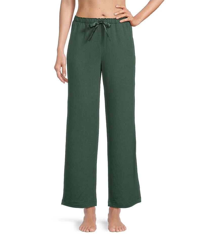 Cabernet Solid French Terry Wide Leg Coordinating Sleep Pant