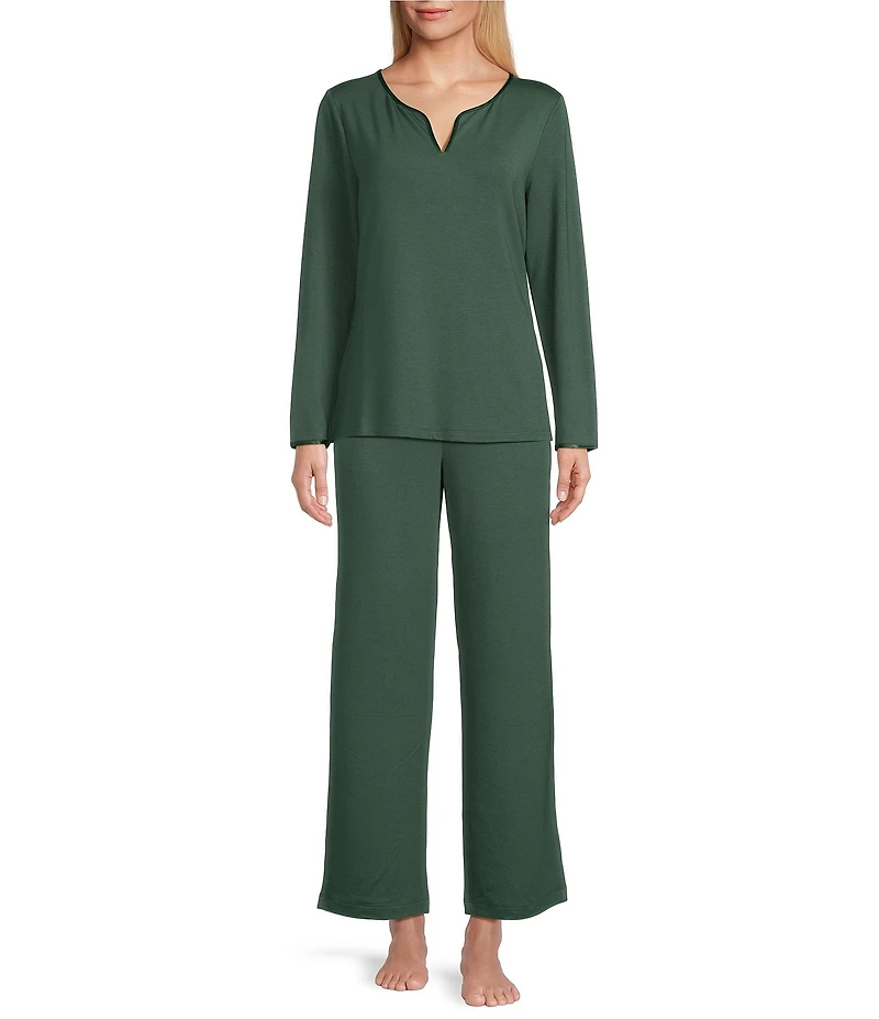 Cabernet Solid French Terry Wide Leg Coordinating Sleep Pant