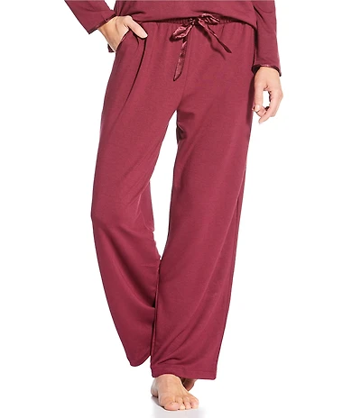 Cabernet Solid French Terry Wide Leg Coordinating Sleep Pant