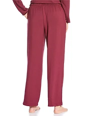 Cabernet Solid French Terry Wide Leg Coordinating Sleep Pant