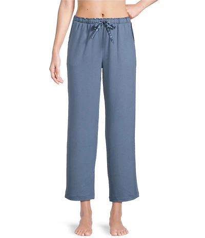 Cabernet Solid French Terry Wide Leg Coordinating Sleep Pant