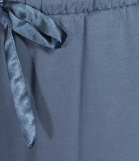 Cabernet Solid French Terry Wide Leg Coordinating Sleep Pant