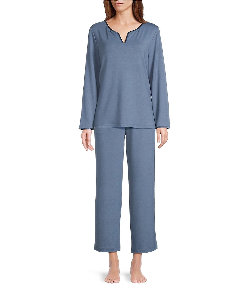 Cabernet Solid French Terry Wide Leg Coordinating Sleep Pant