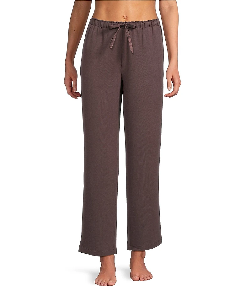 Cabernet Solid French Terry Wide Leg Coordinating Sleep Pant