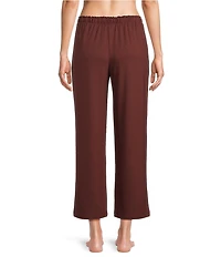 Cabernet Solid French Terry Wide Leg Coordinating Sleep Pants