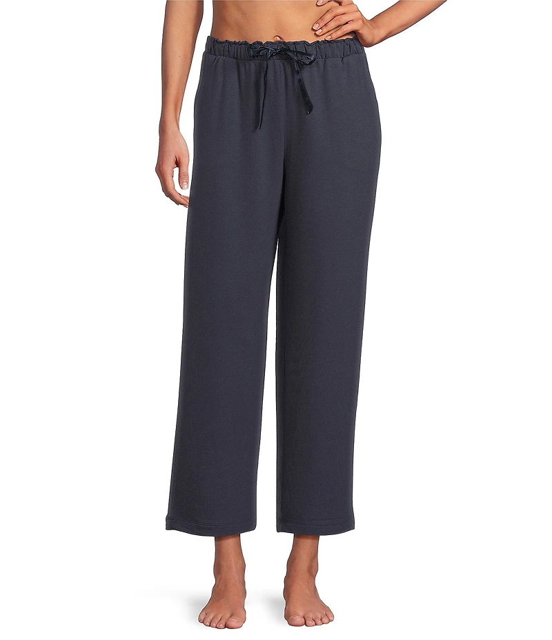 Cabernet Solid French Terry Wide Leg Coordinating Sleep Pants