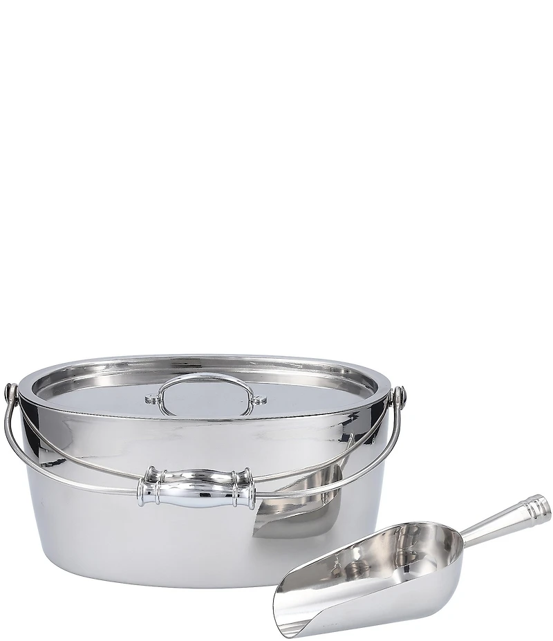 Crafthouse by Fortessa Stainless Steel Oval Ice Bucket w/ Scoop Set