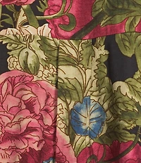 Calessa Autumn Garden Banded Split V-Neck 3/4 Sleeve Coordinating Tunic