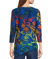 Calessa Burnout Tie-Die Crew Neck Short Sleeve Top