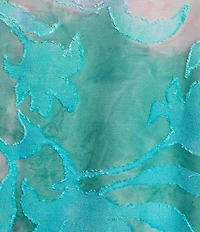 Calessa Burnout Tie-Dye Crew Neck Short Sleeve Asymmetric Tunic