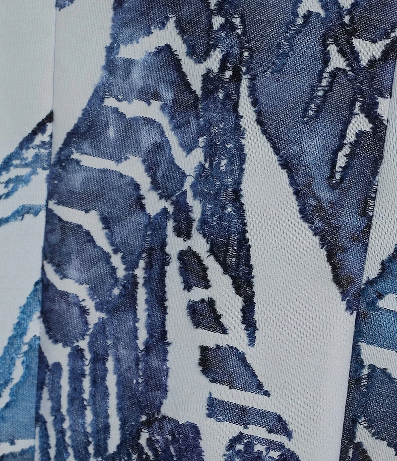 Calessa Burnout Tie-Dye Draped Open Front Wrist Length Sleeve Cardigan