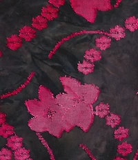 Calessa Burnout Tie-Dye Knit Crew Neck Long Sleeve Asymmetric Dipped Hem Top