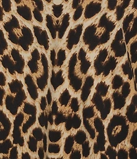 Calessa Coordinating Leopard Round Neck 3/4 Sleeve Top