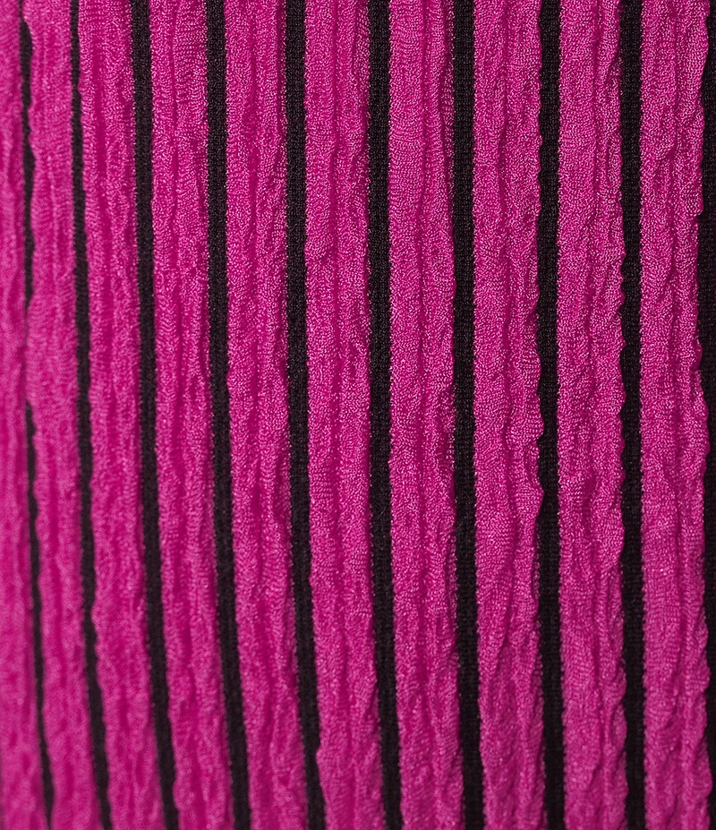 Calessa Coordinating Textured Knit Stripe Straight Leg Pull-On Pants