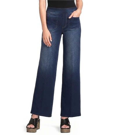 Calessa Demin Wide Leg Pull-On Pants