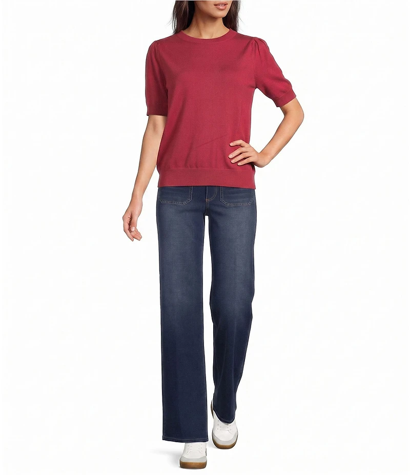 Calessa Denim Wide Leg Ankle Pants