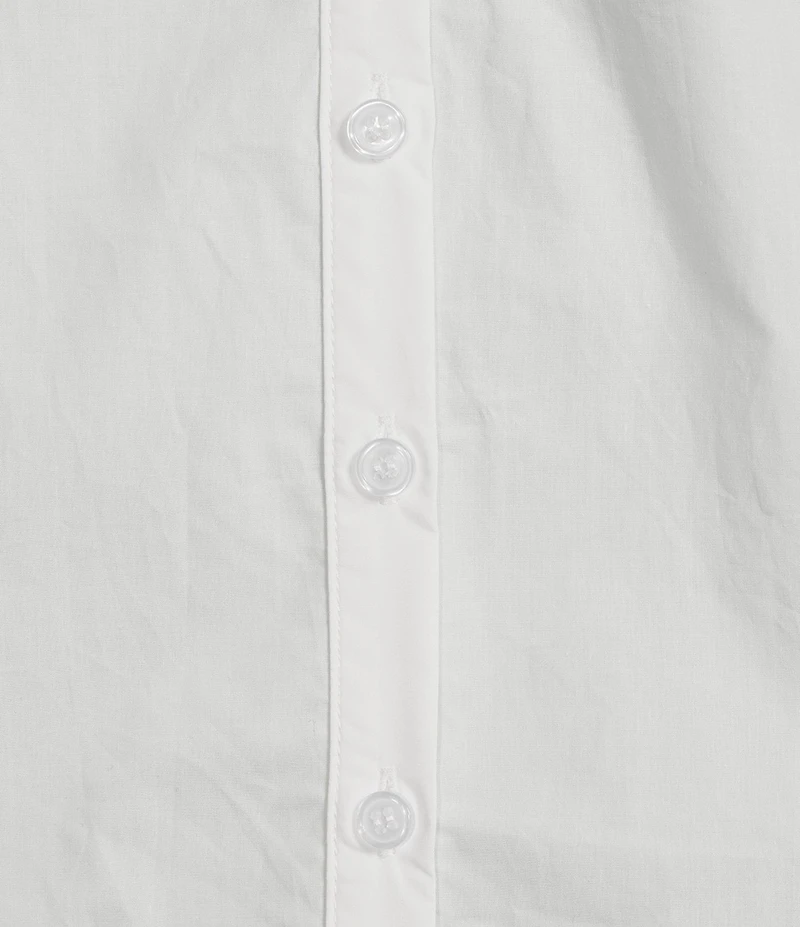 Calessa Embroidered Crew Neck Short Sleeve Button-Front Tunic