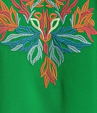 Calessa Embroidered Ruffle Double Layer Short Sleeve Top