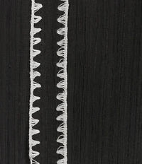 Calessa Embroidered Short Sleeve Ruffle Split V-Neck Tunic