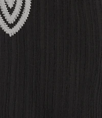 Calessa Embroidered Split V-Neck Elbow Balloon Sleeve Shift Dress