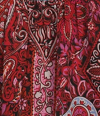 Calessa Embroidered Square Neck Short Sleeve Tunic