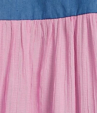 Calessa Embroidered Square Neck Short Sleeve Tunic