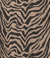 Calessa Jacquard Knit Zebra Print Cowl Neck 3/4 Sleeve Tunic