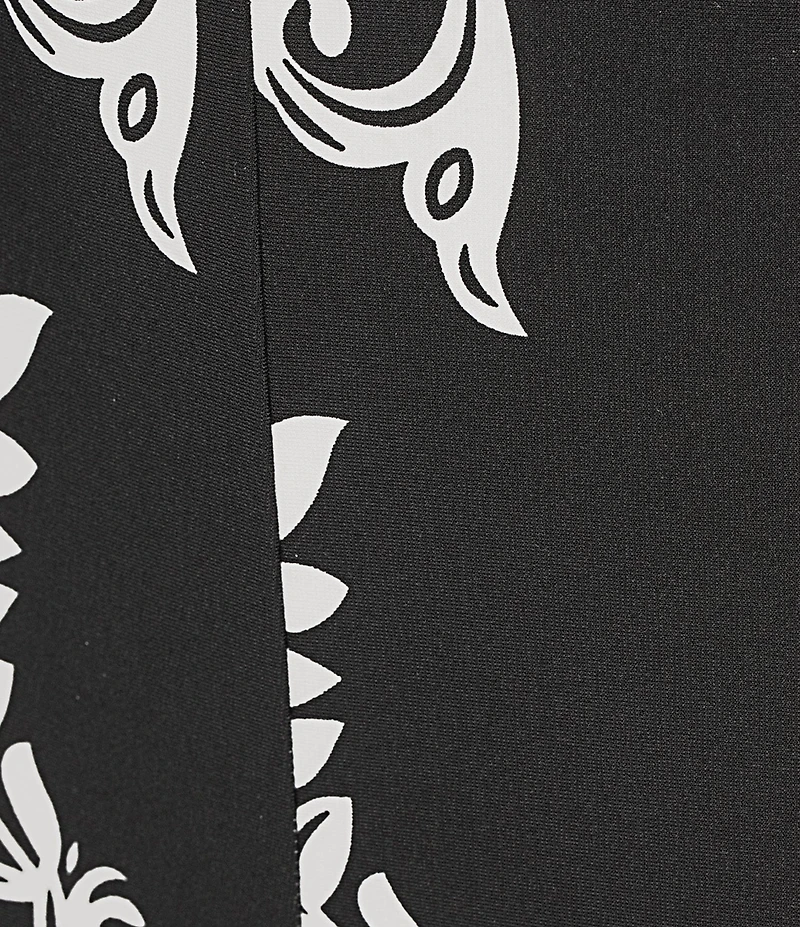 Calessa Knit Jersey Mosaic Border Print Wide Leg Pants