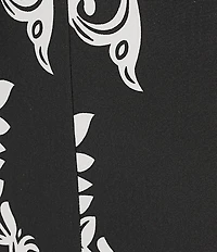 Calessa Knit Jersey Mosaic Border Print Wide Leg Pants