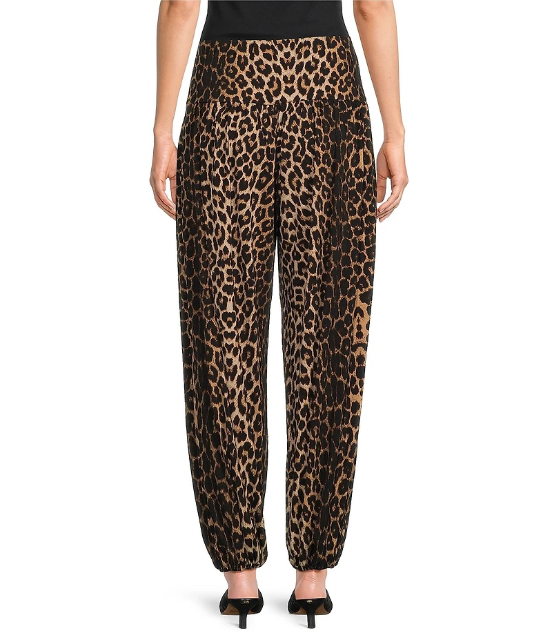 Calessa Knit Leopard Print Coordinating Balloon Ankle Pants
