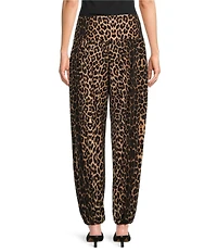 Calessa Knit Leopard Print Coordinating Balloon Ankle Pants