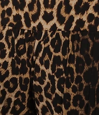 Calessa Knit Leopard Print Coordinating Balloon Ankle Pants