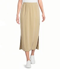 Calessa Knit Modal Shift Midi Skirt