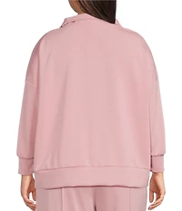 Calessa Knit Modal Zip Funnel Neck Long Sleeve Tunic