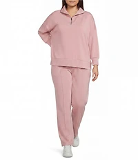 Calessa Knit Modal Zip Funnel Neck Long Sleeve Tunic