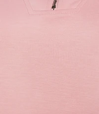 Calessa Knit Modal Zip Funnel Neck Long Sleeve Tunic