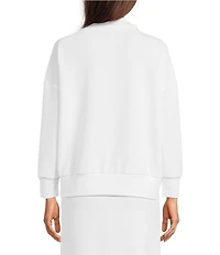 Calessa Coordinating Knit Modal Zip Funnel Neck Long Sleeve Tunic