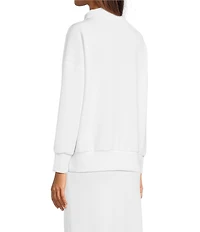 Calessa Coordinating Knit Modal Zip Funnel Neck Long Sleeve Tunic