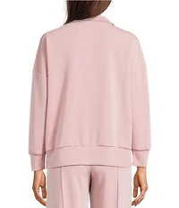 Calessa Coordinating Knit Modal Zip Funnel Neck Long Sleeve Tunic
