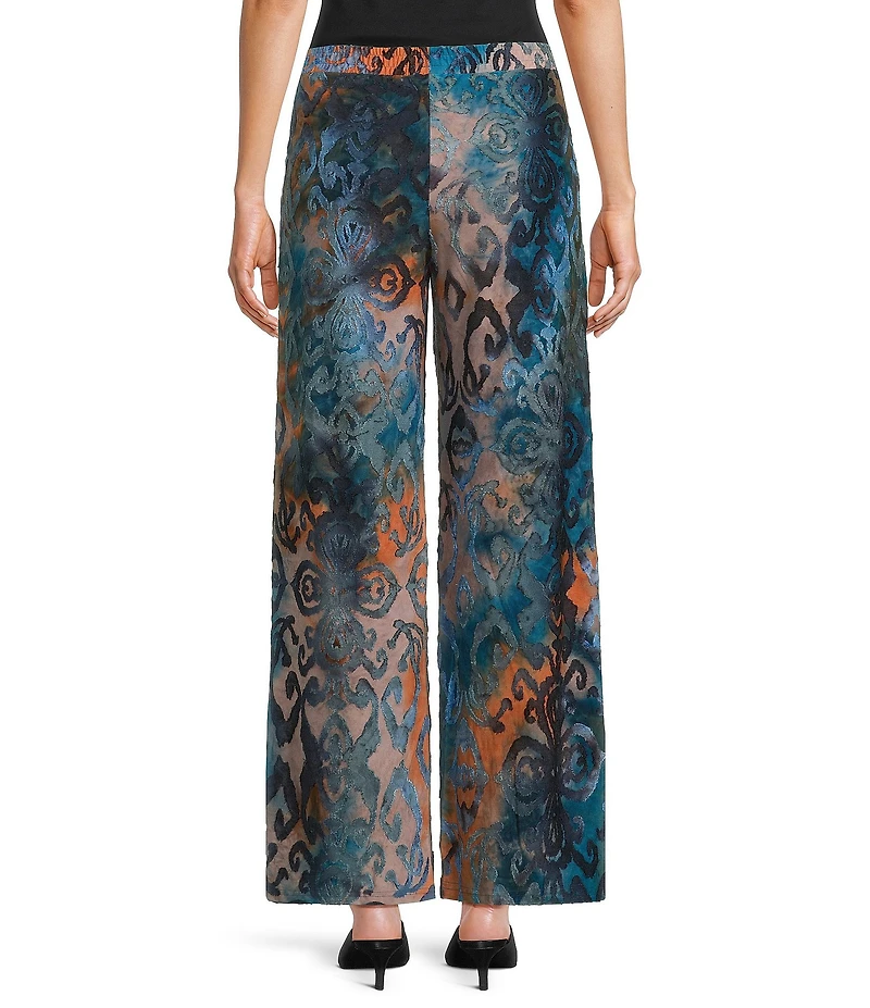 Calessa Knit Printed Straight Leg Pull-On Ankle Coordinating Pants