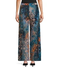 Calessa Knit Printed Straight Leg Pull-On Ankle Coordinating Pants