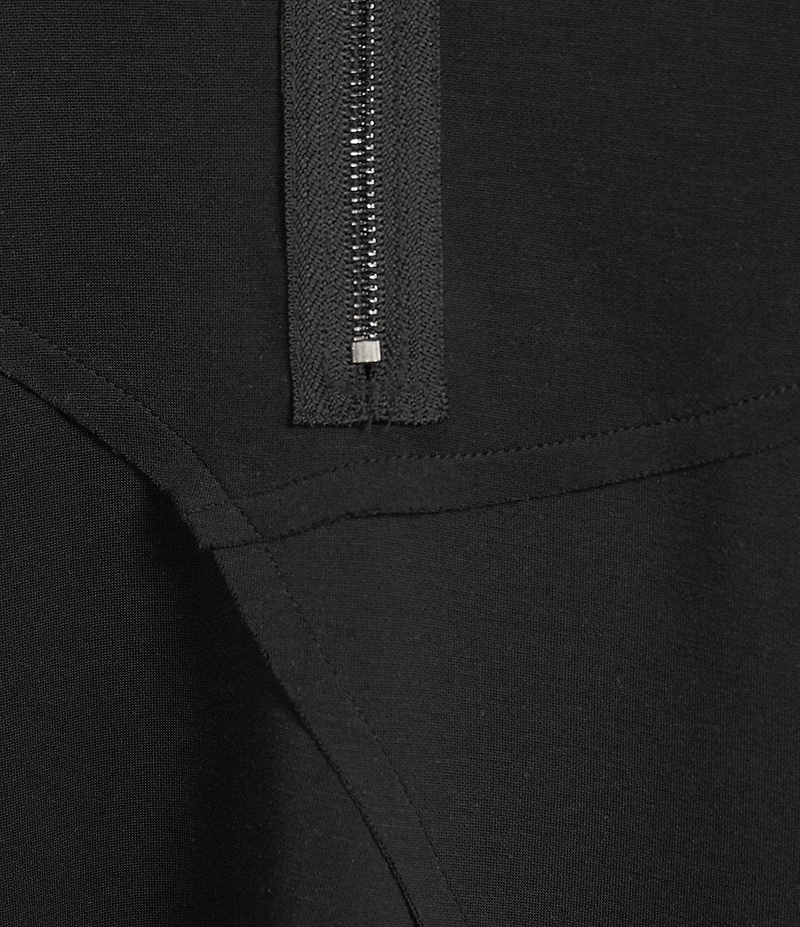 Calessa Knit Quarter Zip Band Collar 3/4 Sleeve Tunic