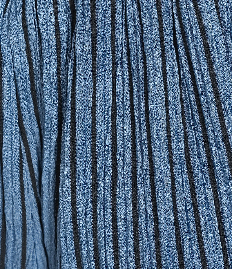 Calessa Coordinating Knit Stripe Wide Leg Pull-On Ankle Pants