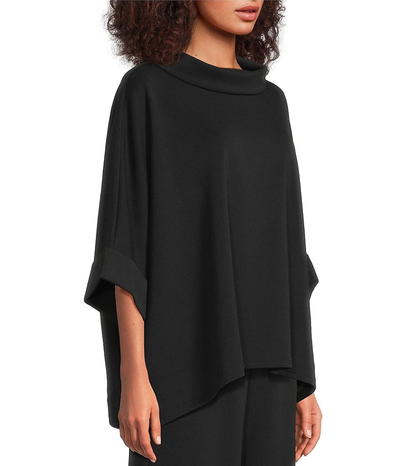 Calessa Coordinating Modal Knit Cowl Neck Elbow Length Sleeve Tunic