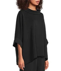 Calessa Coordinating Modal Knit Cowl Neck Elbow Length Sleeve Tunic