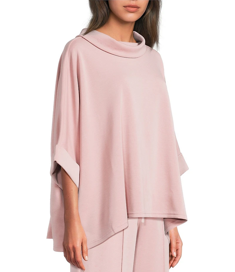 Calessa Coordinating Modal Knit Cowl Neck Elbow Length Sleeve Tunic