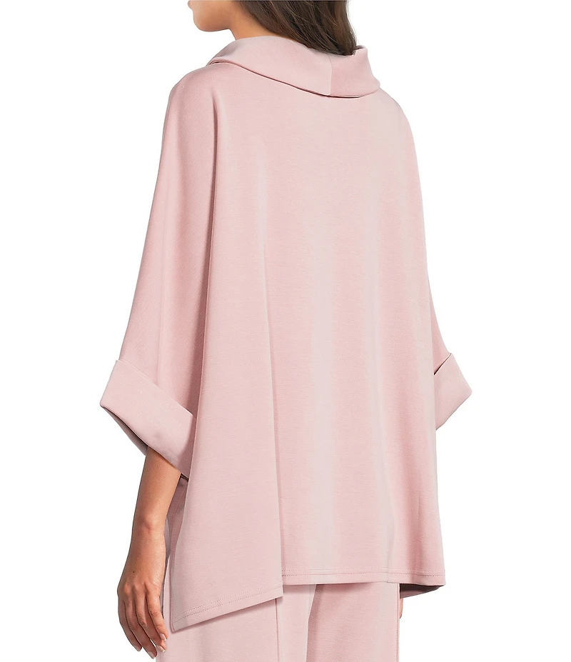 Calessa Coordinating Modal Knit Cowl Neck Elbow Length Sleeve Tunic